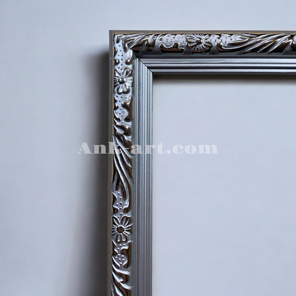 Фоторамка "срiбна з вiзерунком". Середнiй (ПШ) профіль 19 мм.