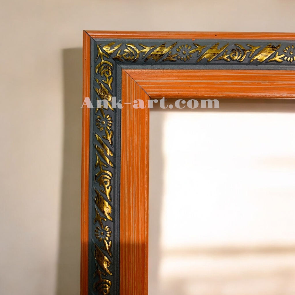 Фоторамка "помаранчева з вiзерунком". Середнiй (ПШ) профіль 22 мм.