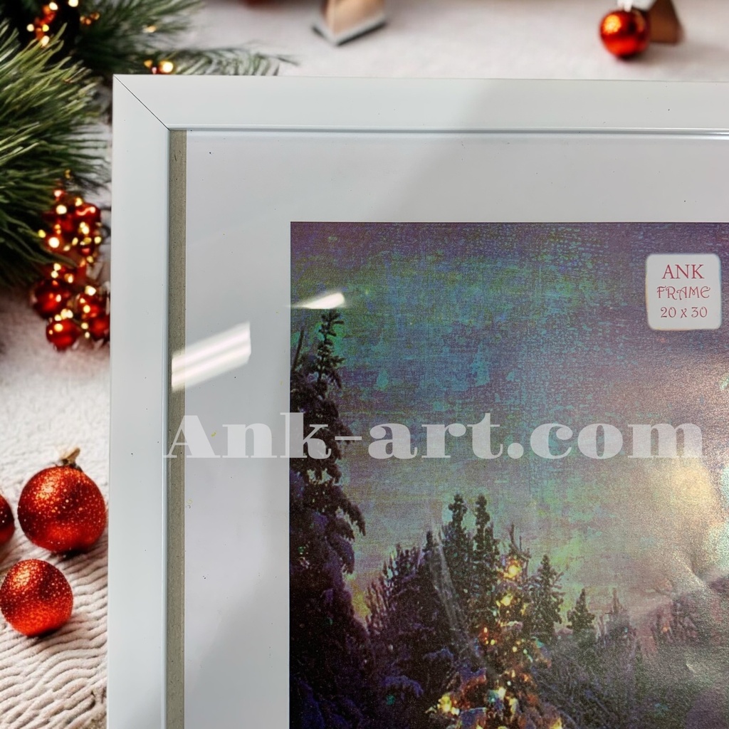 Фоторамка "бiла гладка". Вузький (У) профіль 16 мм.