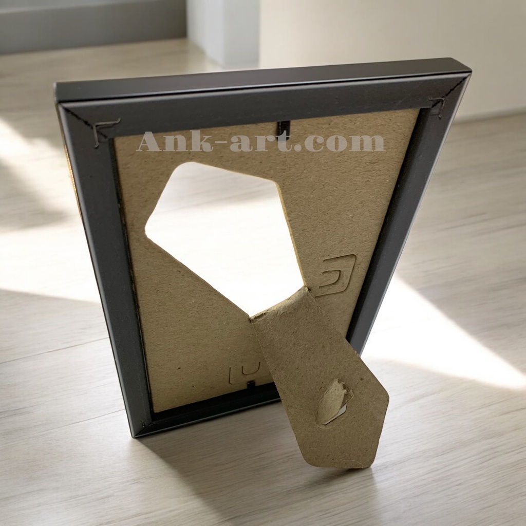 Фоторамка "жовто-бiла з золотим вiзерунком". Середнiй (ПШ) профіль 22 мм.