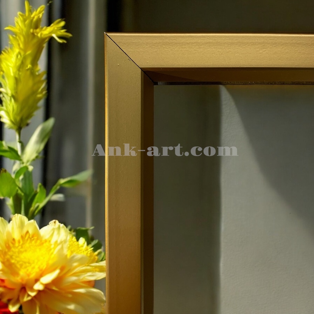 Фоторамка "гладке золото". Вузький (У) профіль 16 мм.