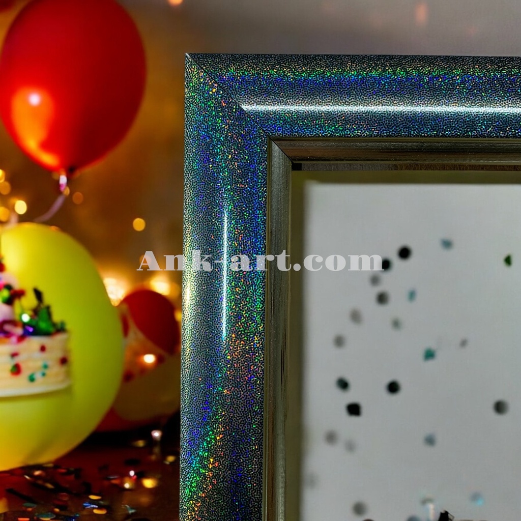 Фоторамка "смарагдовий перламутр з золотим кантом". Широкий (Ш+) профіль 30 мм.