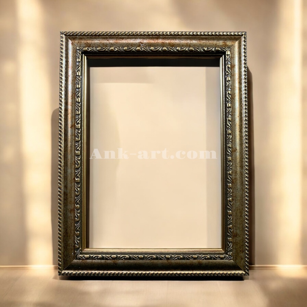 Рамка-105 "Золота з подвійним візерунком". Широкий (Ш+) профіль 29 мм. (Картон без ніжки з підвісами, 9х13)