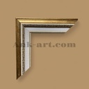 Рамка-201 "Золота з бiлим паспарту та вiзерунками". Широкий багетний профіль 58 мм.