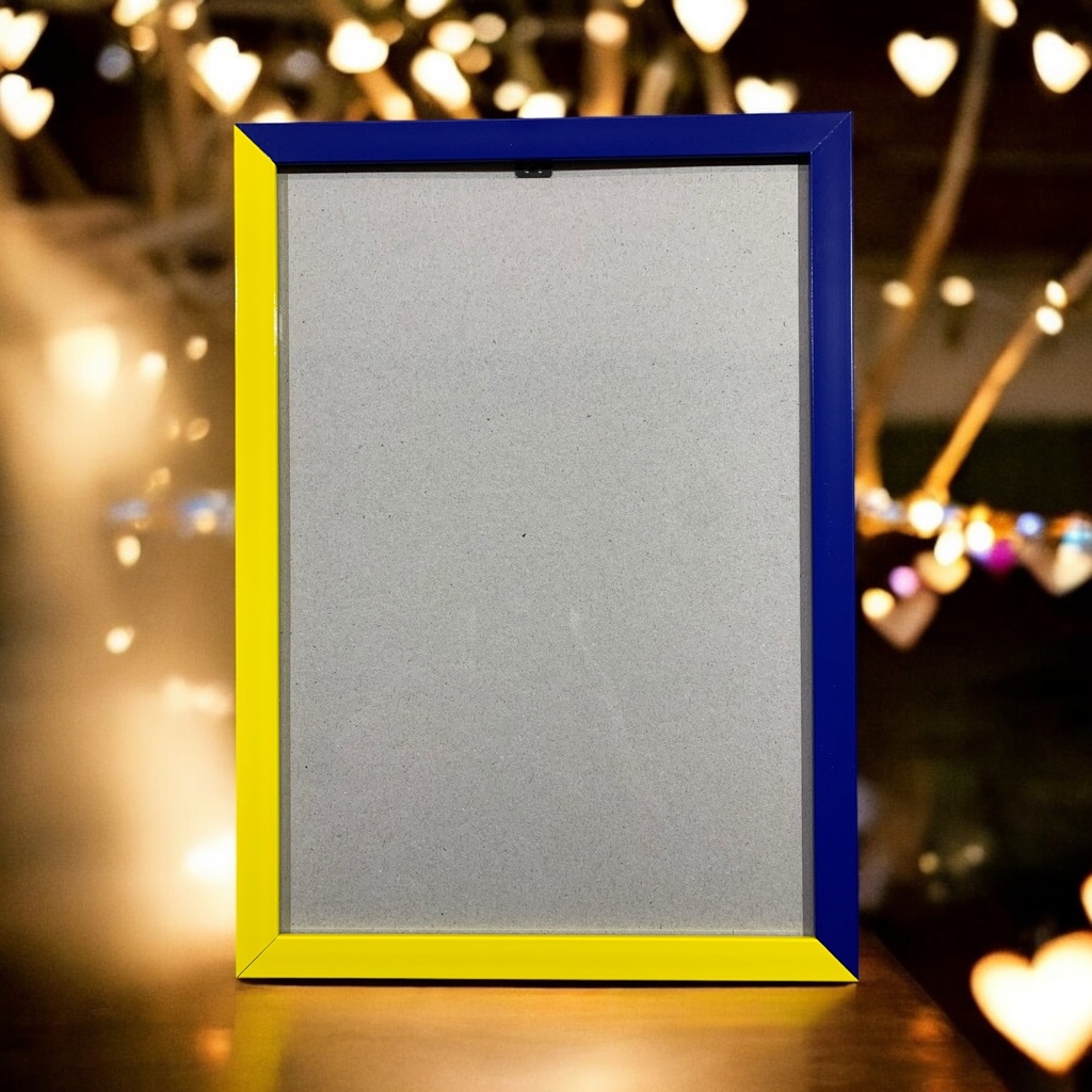 Рамка-019 "Жовто-блакитна L". Вузький (У) профіль 16 мм (Картон без ніжки з підвісами, 9х13)