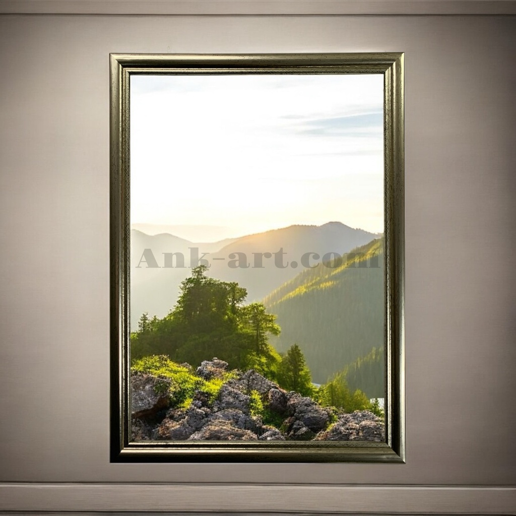 Рамка-011-3 "Античне золото з кантом". Вузький (У) профіль 15 мм. (Картон без ніжки з підвісами, 9х13)