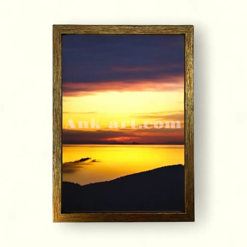 Рамка-016-2 "Структурне золото". Вузький (У) профіль 16 мм.  (Картон без ніжки з підвісами, 9х13)