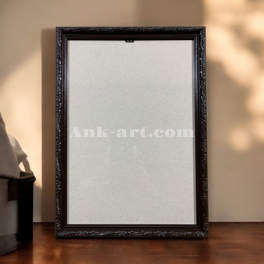 Рамка-078 "Темно-коричнева з вiзерунком". Середнiй (ПШ) профіль 19 мм. (Картон без ніжки з підвісами, 9х13)