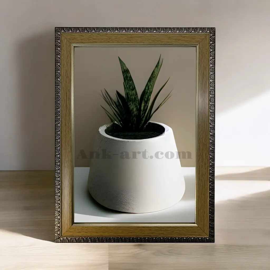 Рамка-109 "Коричневе дерево з кантом та візерунком". Широкий (Ш+) профіль 30 мм. (Картон без ніжки з підвісами, 9х13)