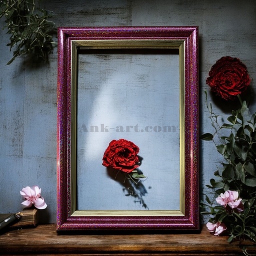 Рамка-023 "Рожева з перламутром". Вузький (У) профіль 15 мм